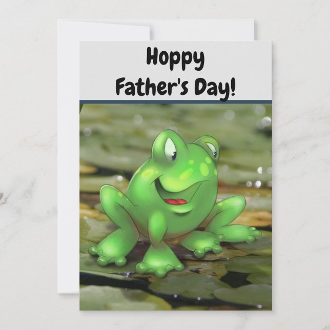 Carte de Fête des pères Cute Cartoon Frog (Devant)