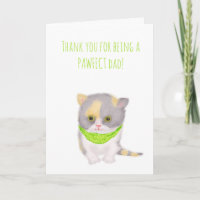 Carte de Fête des pères Cute Katie kitten du chat