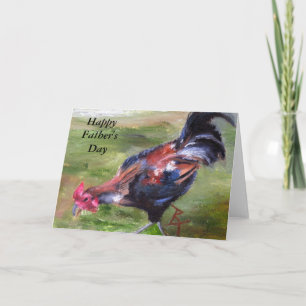 Carte de fête des pères d'aceo de coq