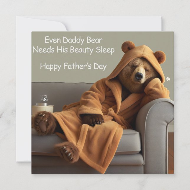 Carte de Fête des pères Daddy Bear Beauty Sleep (Devant)