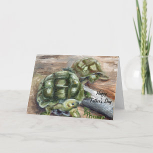 carte de fête des pères d'amis de tortue
