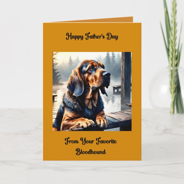 Carte de fête des pères de Bloodhound Dog (Devant)