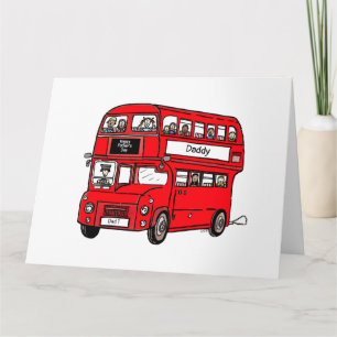 Carte de Fête des pères de bus Red Double Decker L