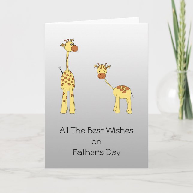 Carte de fête des pères de conception de girafe (Devant)