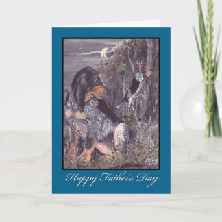 Carte de fête des pères de Coonhound de Bluetick