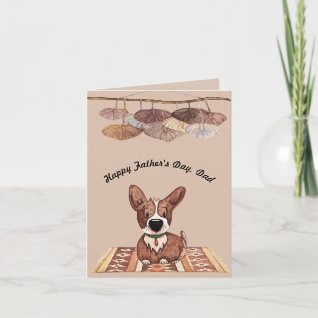 Carte de fête des pères de Corgi Dog (Devant)