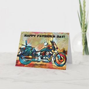 Carte de Fête des pères de moto Artsy
