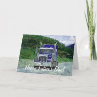 Carte de Fête des pères de remorquage semi-camion 