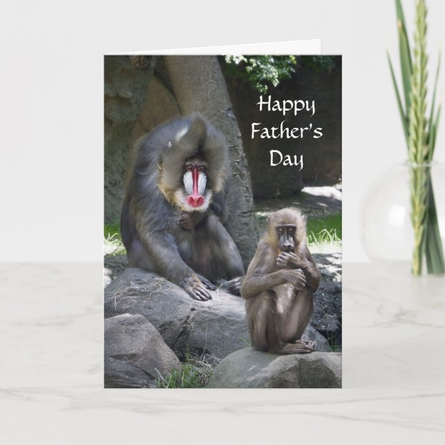 Carte de fête des pères de singe de Mandrill (Devant)