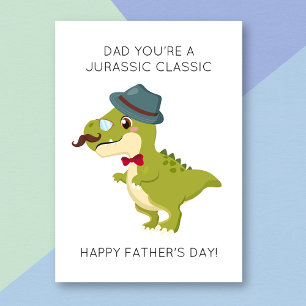 Carte de Fête des pères Dinosaur amusante