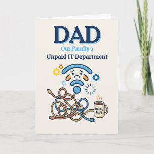 Carte de fête des pères drôle pour papa informatic