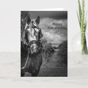 Carte de Fête des pères du cheval de travail
