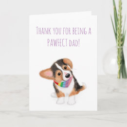 Carte de Fête des pères du chiot Corgi du chien
