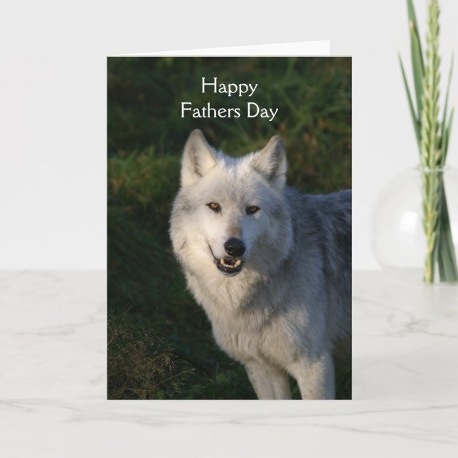 Carte de Fête des pères du loup de bois canadien (Devant)