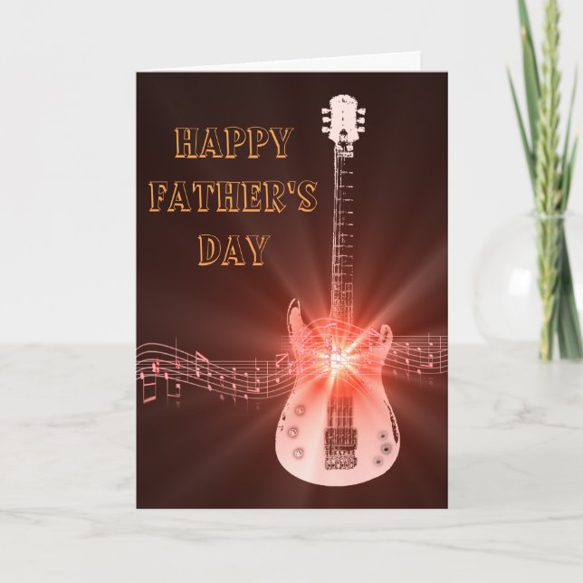 Carte de Fête des pères Guitare Notes (Devant)