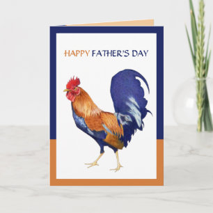 Carte de Fête des pères joyeux Rooster