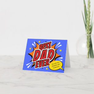 Carte de Fête des pères Meilleur papa jamais Comic