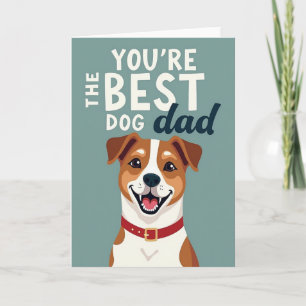 Carte de fête des pères mignonne avec un chien