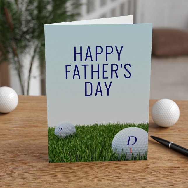 Carte de Fête des pères moderne Golf Ball Golfer D (Créateur téléchargé)