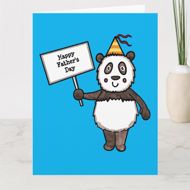 Carte de Fête des pères Panda Party personnalisée (Devant)