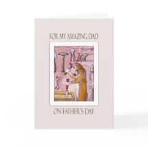 Carte de fête des pères, papa, chien de corgi dans