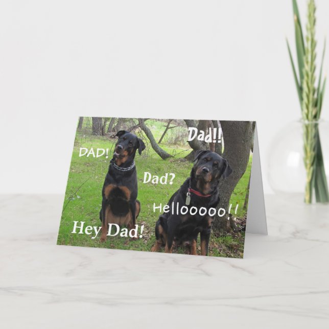 Carte de Fête des pères Papa Rottweiler (Devant)