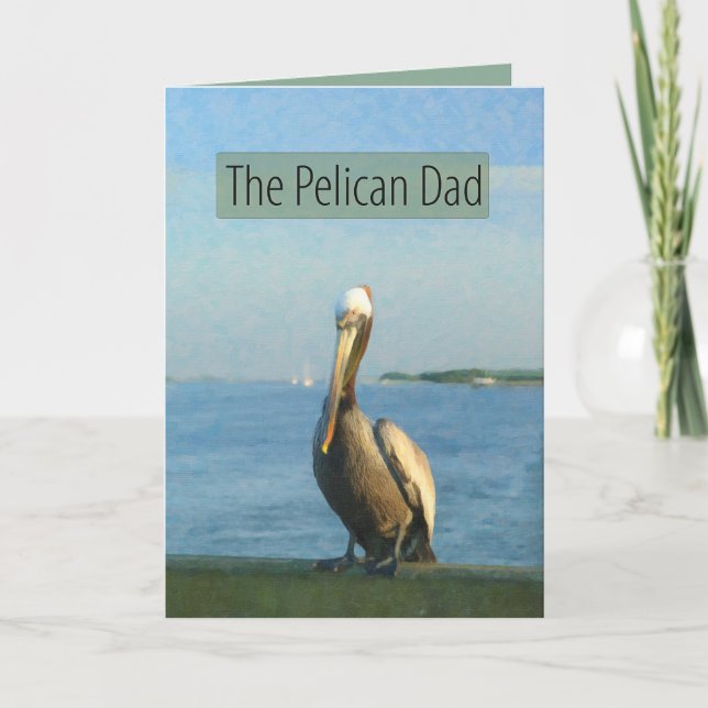 Carte de Fête des pères Pélican Papa (Devant)