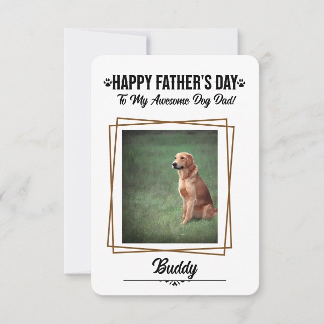 Carte de Fête des pères personnalisée Chien Papa (Devant)