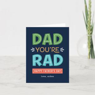 Carte de Fête des pères personnalisée Fun Rad Dad