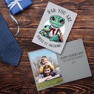 Carte de fête des pères photo avec papa et bébé to