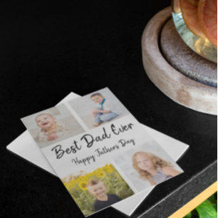 Carte de Fête des pères photo Collage de meilleur