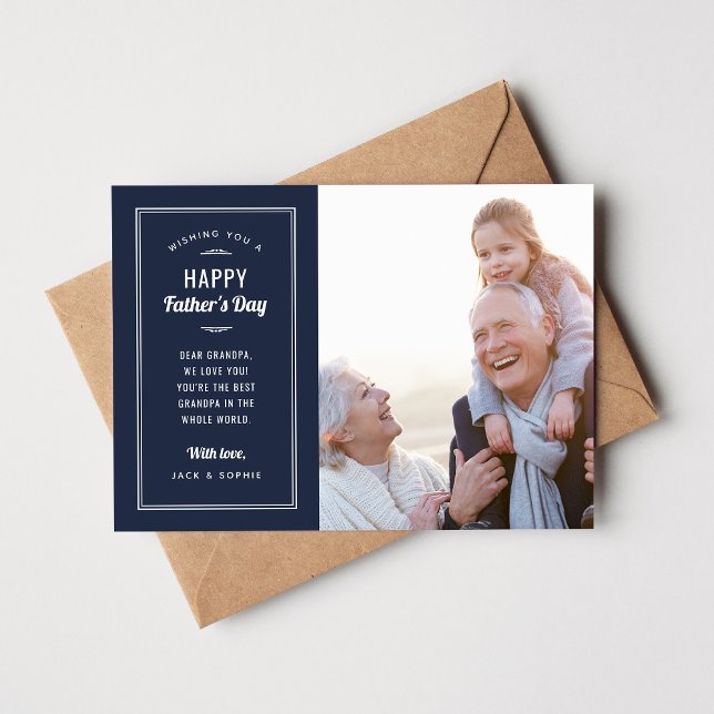 Carte de Fête des pères photo moderne pour grand-p (Créateur téléchargé)