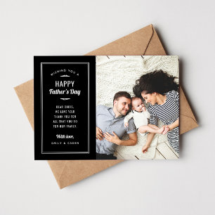 Carte de Fête des pères photo moderne pour le mari