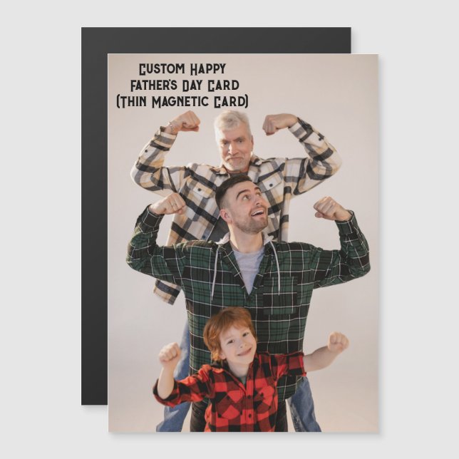 Carte de Fête des pères photo papa personnalisée m (Devant / Derrière)