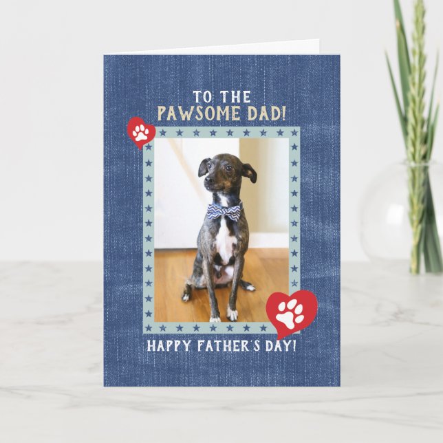 Carte de Fête des pères photo pour chien mâle pers (Devant)