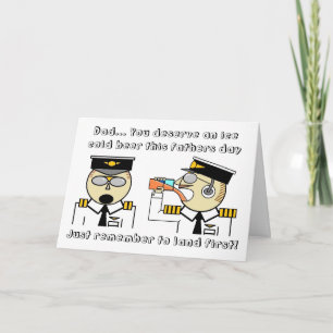 carte de fête des pères pilote de bière froide gla