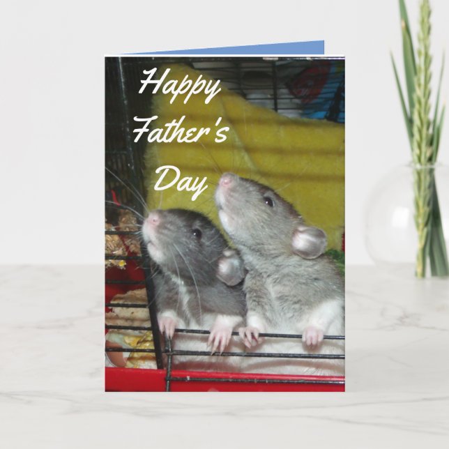 Carte de Fête des pères pour bébés rats (Devant)