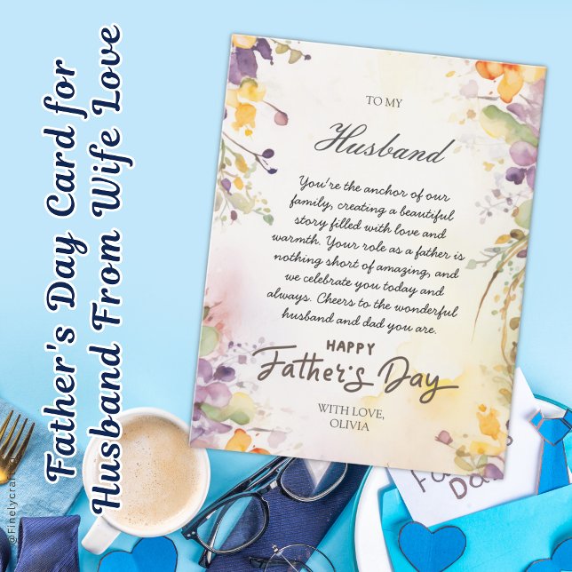 Carte de fête des pères pour mari de l'amour de la (Happ Father's Day)