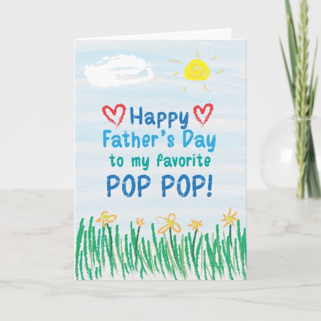 Carte de fête des pères pour Pop Pop (Devant)