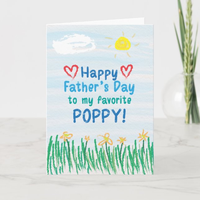 Carte de fête des pères pour Poppy (Devant)