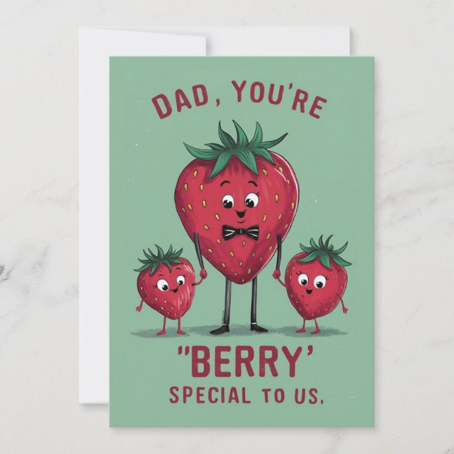 Carte de fête des pères spéciale Berry mignonne et (Devant)