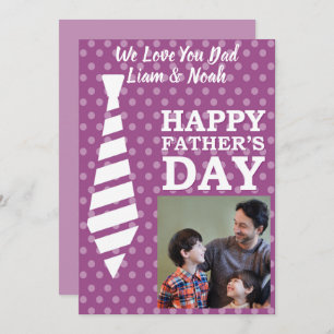 Carte de Fête des pères violette Cravate Instagram