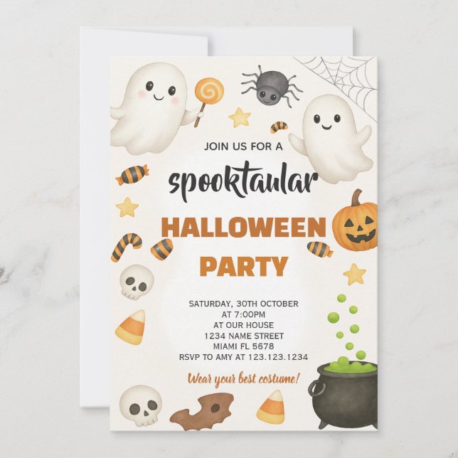 Carte de fête d'Halloween déplaisant (Devant)