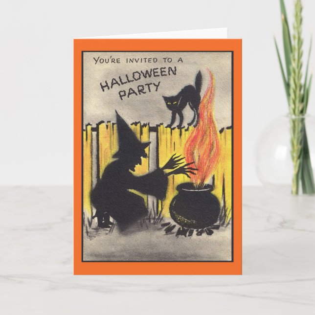 Carte de fête d'Halloween vintage (Devant)