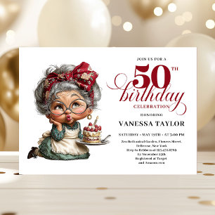 Carte de fête drôle pour les 50 ans d'une femme av