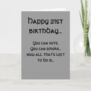 Carte de fête du 21e anniversaire