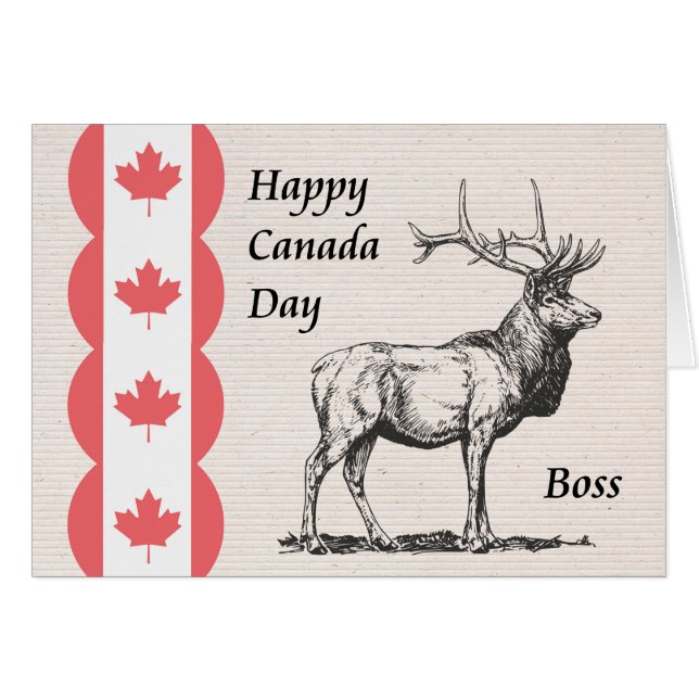 Carte de fête du Canada pour les chefs avec origna (Devant horizontal)