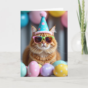 Carte de fête du chat cool