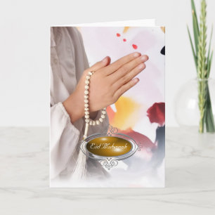 Carte de fête Eid Mubarak / Fille au hijab