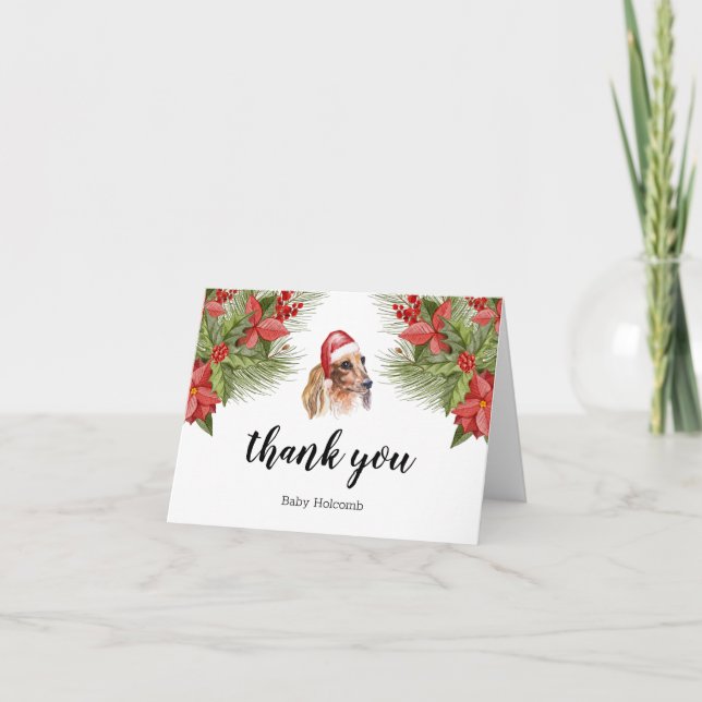 Carte de fête Merci Dachshund Watercolor (Devant)